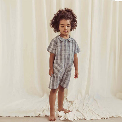 Malik Romper - Check Blue