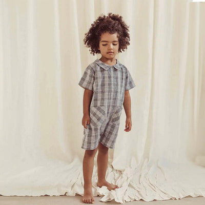 Malik Romper - Check Blue - Romper