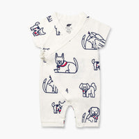 Sweet Baby B Romper - Red, White + Woof
