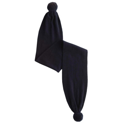 Navy Pom Pom Scarf - Scarf