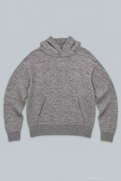 Nellie Cashmere Hoodie - Gray Donegal - XS - Hoodie