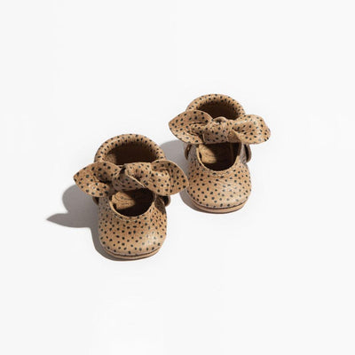 Newborn Almond Speckles Knotted Bow Baby Shoe - Soft Sole / Newborn - ’Flats - Baby Kids Adult All’
