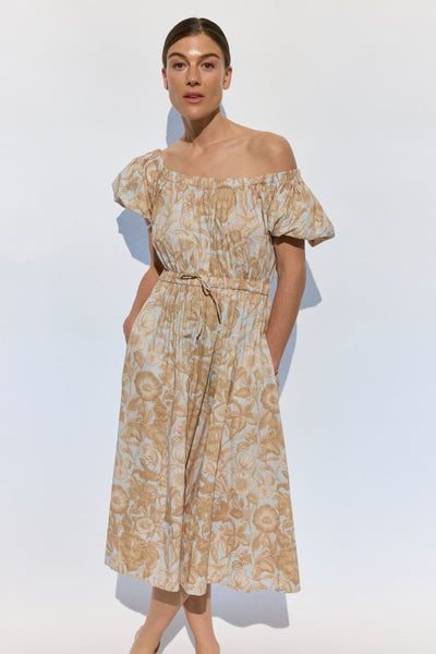 Sofi Off Shoulder Dress - Beige
