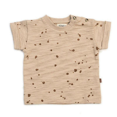 Organic Tee - Splatter AOP Wheat - FINAL SALE - 3-6m - T-shirt