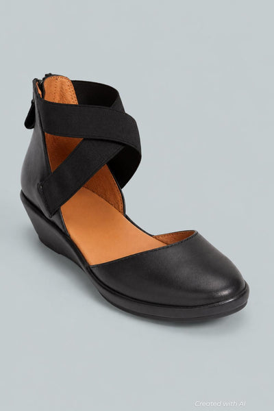 Noa Demiwedge Ankle Strap Sandal - Black - 8.5 - Sandal
