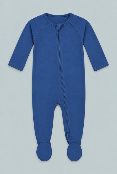Zipper Footie - Blue Titan