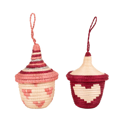 Blush Mini Lidded Ornaments, Set of 2