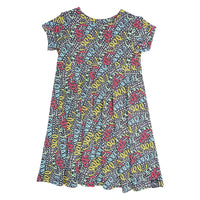 Swirly Girl Short Sleeve Dress - Streamers