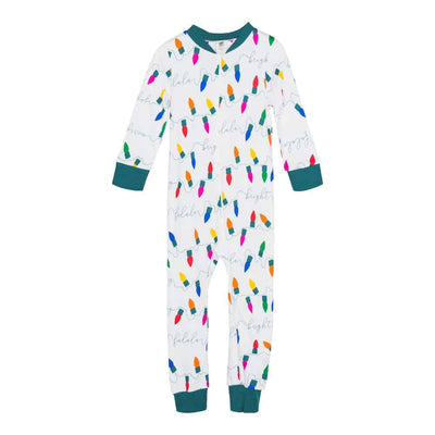 Full Zip Footless Pajama - Holiday Lights
