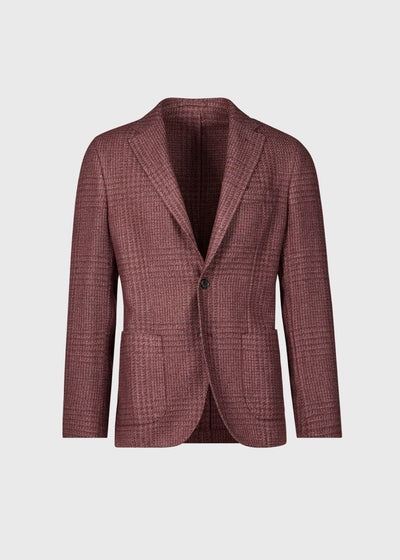 Plaid Garment Dyed Jacket - Plum