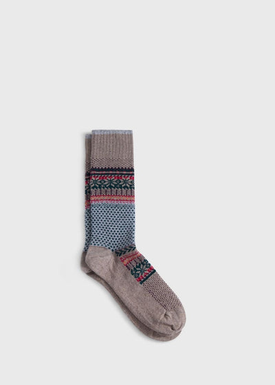 Fair Isle Sock - Tan