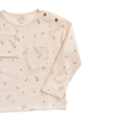 Organic Cotton Modal Rib Long Sleeve Tee - Floral Bud - T-shirt