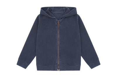 Organic Cotton Zip Up Hoodie - Blue Stone - Palmetto Plant Dye - Hoodie