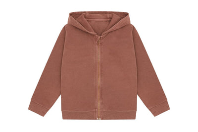 Organic Cotton Zip Up Hoodie - Clay Pink - Beetroot Plant Dye - Hoodie