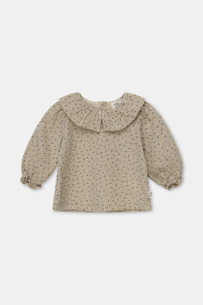 Organic gauze baby blouse - Stone - 6M - Blouse
