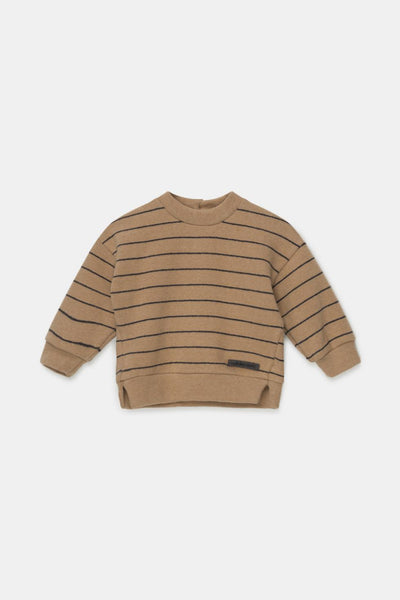 Organic stripes baby sweater - Camel - 6M - Crewneck Sweatshirt