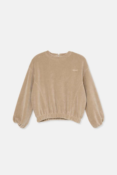 Organic velour sweatshirt - Stone - Sweatshirt