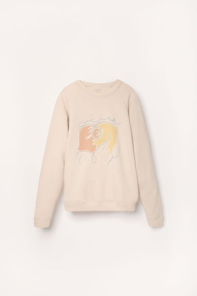 Organic Sweatshirt Unisex Adult - Pastel Doves - Crewneck Sweatshirt