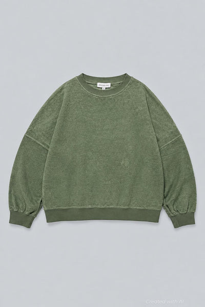 Oversized Reversed Jersey Sweatshirt - Emerald - XL - Sweatshirt