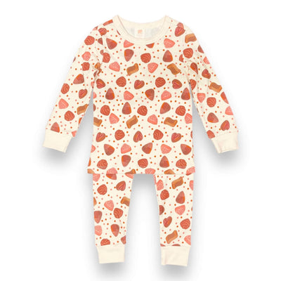 Long John Pajama Set - Chocolate