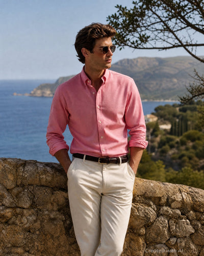 Oxford Logo Sport Shirt - Orange - Collared Shirt