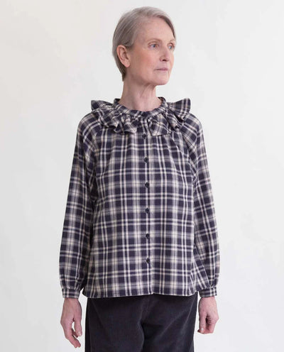 Tina-cay Seacell Shirt Check - Navy-Beige-Check