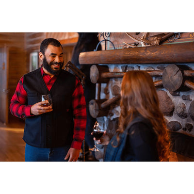 The Button Vest - Black