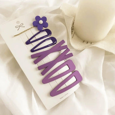 Solid Barrette Set Purple - Misc