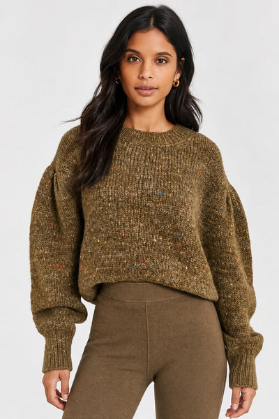 Donegal Crew Neck Sweater - Army