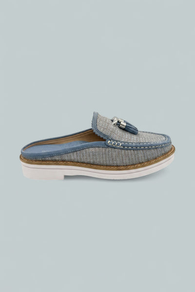 Tassel Mule Loafers - Denim