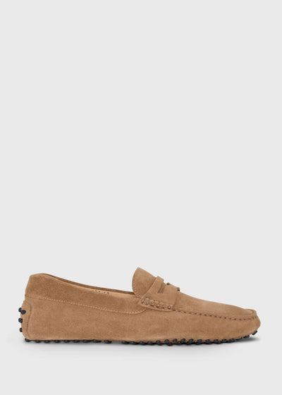Dario Suede Driving Loafer - Natural