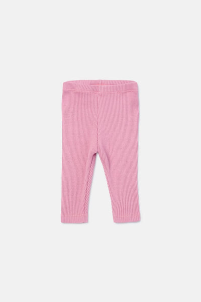 Soft Rib Baby Leggings - Pink