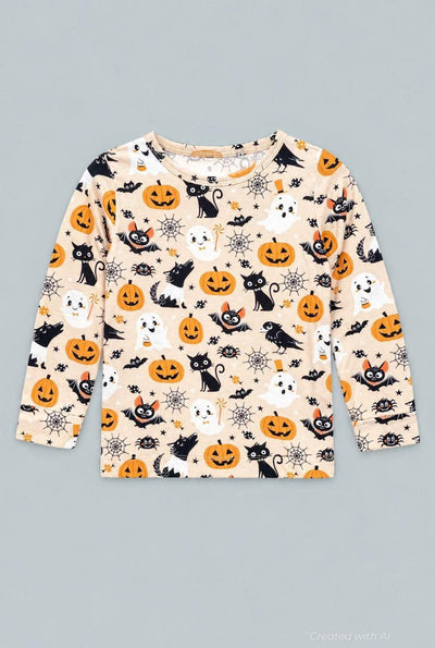 Pajama Set With Ghosts And Pumpkins - Trick Or Treat - Pajamas