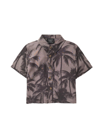 Palm Print Button Up - Button Down Shirt