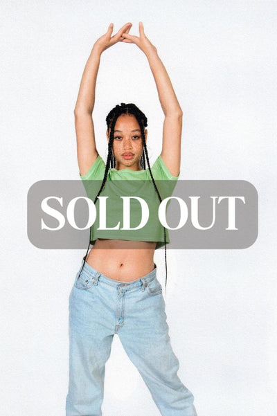 Pastel Cropped Tee - Green - T-shirt