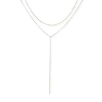 Layered Y Necklace - Silver