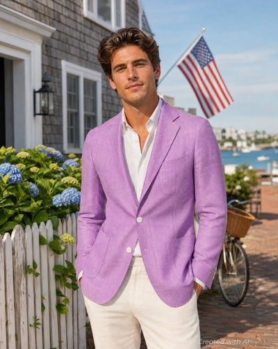 Phineas Cole Hopsack Jacket - Lavender - Blazer