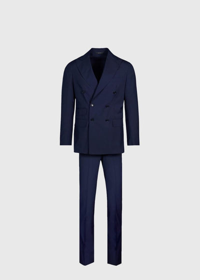 Phineas Cole Lightweight Wool Double Breasted Suit - Navy - 40 (Tall) - Suit