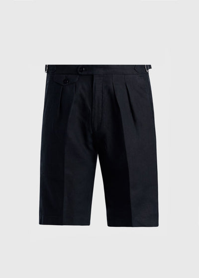 Phineas Cole Linen Walk Short - Black - Bermuda Short