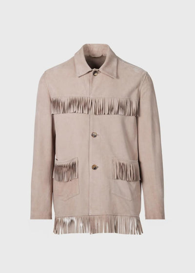 Phineas Cole Suede Fringed Jacket - Tan - Jacket