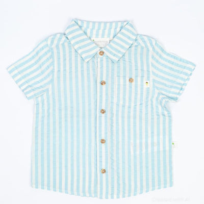 Picnic Seersucker Shirt - Sky Blue - Shirt