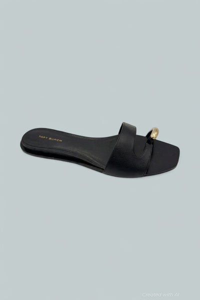 Pierced Slide Sandals - Perfect Black - 8.5 - Sandals