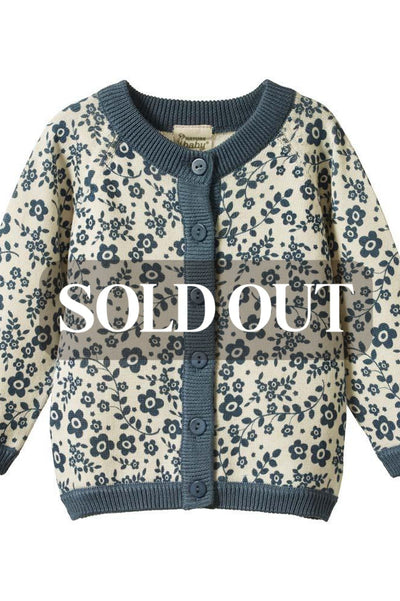 Piper Cardigan - Large Daisy Belle Blue Print - Cardigan