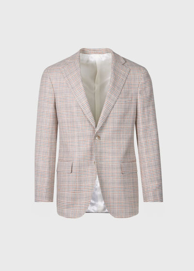 Plaid Summer Jacket - Tan/Sage - 46 - Blazer