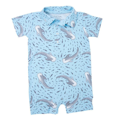 Polo Romper - Swirling Sharks - Romper