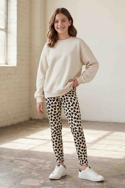 Printed Leggings - True Hearted - Leggings
