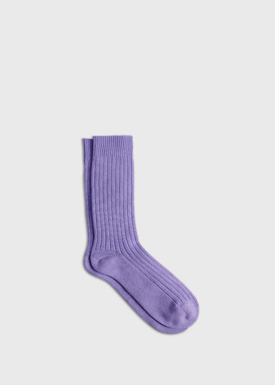 Ribbed Sport Crew Sock - Lavender