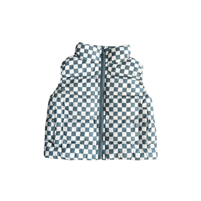 Puffer Vest - Checkered Storm - 6 Years - Vest