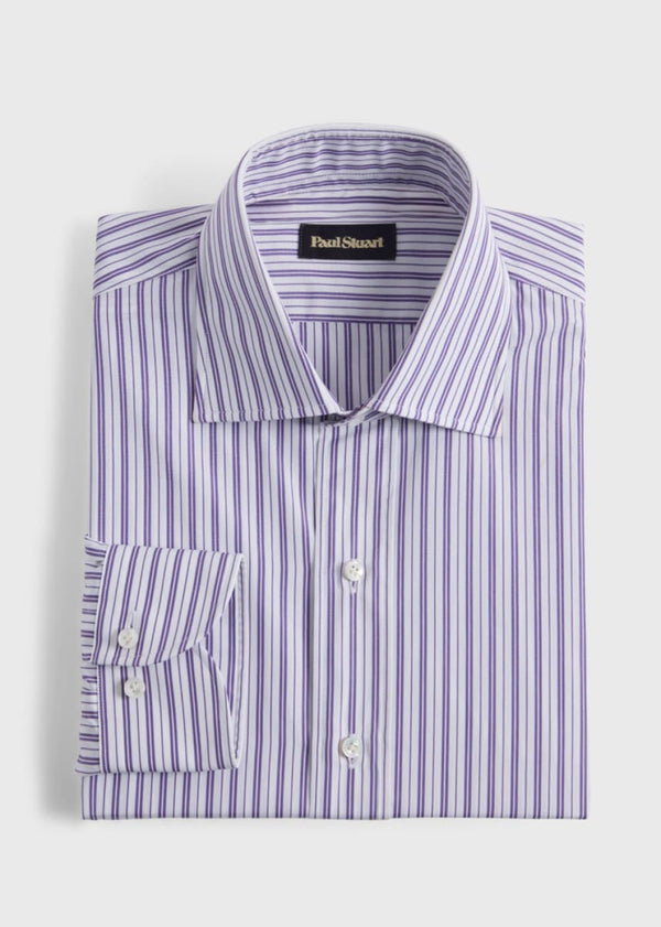 Purple Narrow Stripe Dress Shirt - Purple - Dress Shirt