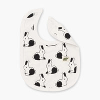 Classic Bib - Black + White Bunnies